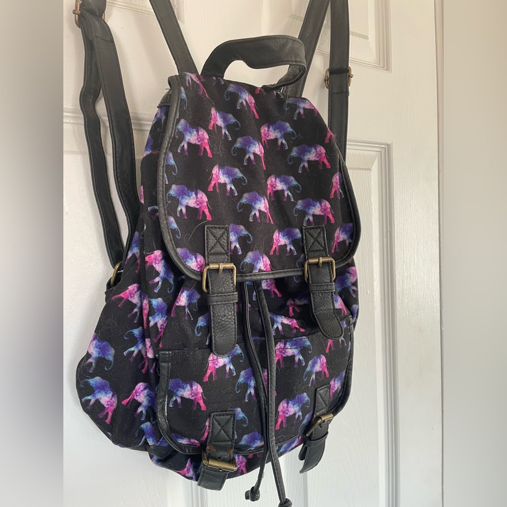 Cute Elephant Patterned Backpack